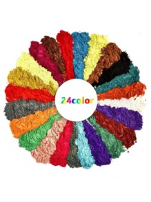 24 Couleurs X 20ml De Remplissage De Colle De Cristal Pigment De Perle De Fausse Iridescence D'accessoire De Fabrication De Bijoux De Boue De Cristal De Poudre De Mica