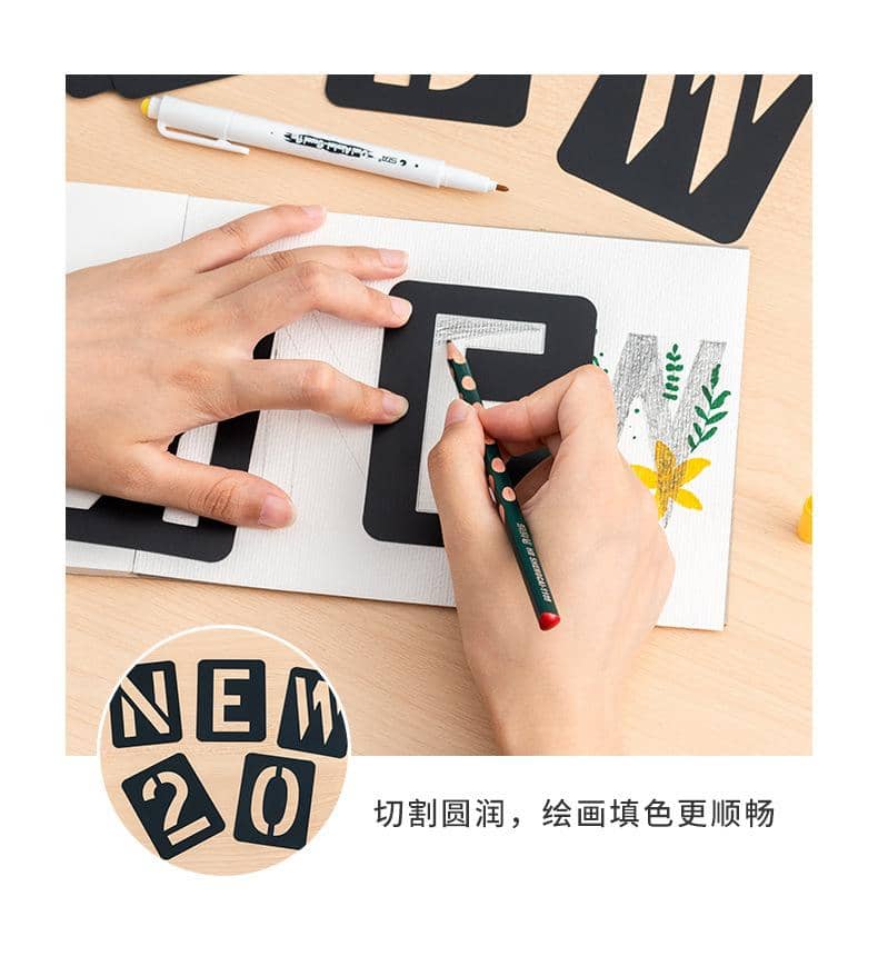 42個セット プラスチック ステンシル テンプレート 文字・数字類を含む 穴あきデザイン お絵かき・絵画用、DIYの壁や家具のスプレーペイント ...