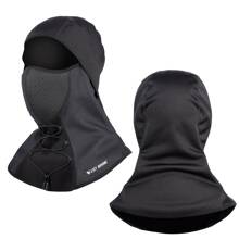 WEST BIKING 1pc Winter Outdoor Windproof Fleece Hood For Motorcycle Riding, With Filter & Face Mask, Unisex - Black - View 8