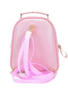 Bolsa Mochila Feminina Pequena De Costa E Transversal Casual Escola E Trabalho + Carteira