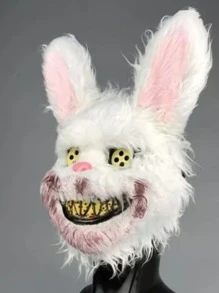 Ricolandia 1 pieza Máscara disfraz CONEJO  Halloween  fiesta LUZ LED - Blanco - Ver 3