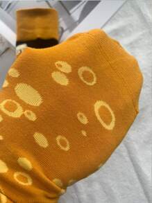 1双男士卡通泡泡图案个性化左右袜子，高筒加长款，秋冬季节适用 - 彩色 - 查看 6