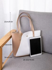 New Summer Fashion Colorblock Handbag Shoulder Tote Bag, Multi-Color Ladies Shopping Bag - Multicolor - View 4