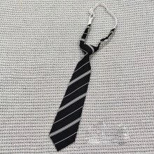 1入韓式/日式大學風女士領帶,不需打結的休閒學生制服飾品 - 黑色 - 查看 2
