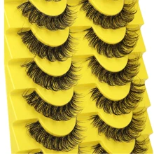 10 Pairs False Eyelashes 6D Super Fluffy Wispy Faux Mink Eyelashes Cat Eye Effect Dramatic Lashes Eyelash Extension Makeup Strip Lashes, Lashes, Eyelashes, Fake Lashes