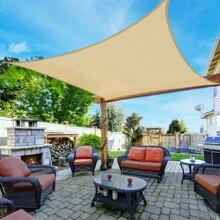 LOVE STORY 10' X 13' Sun Shade Sail Rectangle UV Block Sunshade Canopy For Outdoor Patio Backyard Garden - Sand - View 2