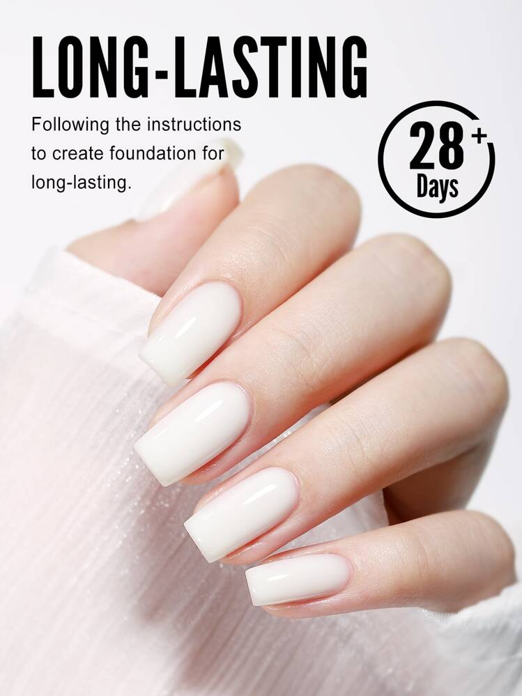 YOKEFELLOW TPO-Free & HEMA-Free Jelly White Translucent Gel Nail Polish Classic Color Minimalist Style Gel Polish Soak Off UV LED Nail Lamp Jelly Nail Gel Polish For Nail Art Salon DIY Nails - White - View 5