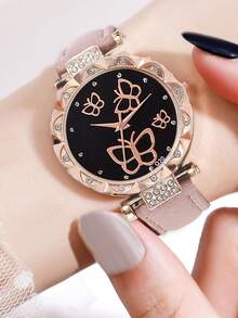 Reloj con mariposa para mujeres, dulce con romántico - Rosa - Ver 3