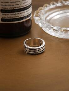 Antique Wraps Design Distressed Silver Ring - Silver - View 2