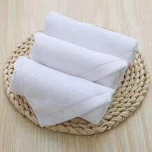 5 piezas Toalla de mano sólida, Toalla facial blanca pequeña de 25x25cm, Paño multiusos para decoración del hogar y baño, de vuelta a la escuela