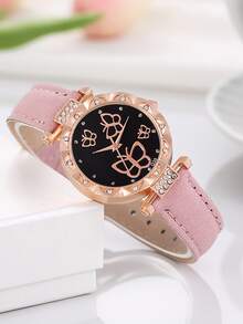 Reloj con mariposa para mujeres, dulce con romántico - Rosa - Ver 2