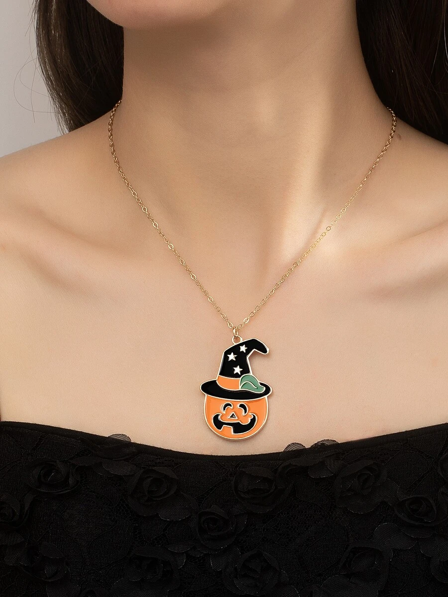 1入組萬聖節派對戶外運動南瓜吊墜項鍊