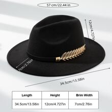 1 Mũ nỉ phong cách cao bồi miền Tây Unisex có trang trí hình xương cá, thích hợp để mặc hàng ngày, các bữa tiệc và những dịp thông thường Mũ cao bồi cổ điển Mũ cao bồi - màu đen - Xem 4