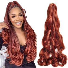 24 Inch French Roll Hair Extension, 3pcs/set Elastic Braiding Synthetic Hairpiece For French Roll, Wavy Hair Tail, Pre-pulling Hair Extension For Party, Daily Wear (gold, Three Pieces) - Gold - View 1