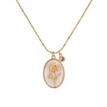 1pc Stylish 3d Birthday Flower Shaped Copper Pendant, With Stainless Steel Starry Sky Necklace And Birthstone Charm. Suitable For Women's Daily Wear And Birthday Gift Valentines,Mom,Mother,Mother's Day,Gift