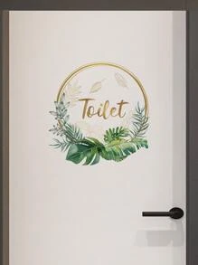 1pc Self-Adhesive Pvc Toilet/Bathroom Door Sign Sticker,Stickers,Wall Decal, Vinyl Decal For Home Decorations,Spring Decoration Items Refresh Your Home,Rama Decoration Stickers Gifts Birthday Graduation