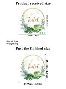 1pc Self-Adhesive Pvc Toilet/Bathroom Door Sign Sticker,Stickers,Wall Decal, Vinyl Decal For Home Decorations,Spring Decoration Items Refresh Your Home,Rama Decoration Stickers Gifts Birthday Graduation
