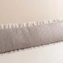 1pc Lace Double Pillowcase And 1pc Single Thick And Long Pillowcase Covers (pillow Core Not Included) - light gray - View 3