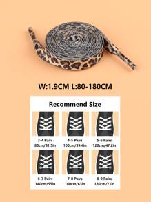 1pair Fashionable Leopard Pattern Shoelaces, Multicolor Athletic Shoe Laces For Sneakers, Boots