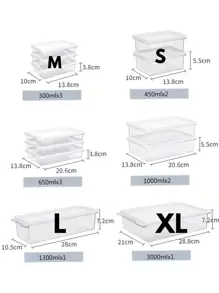 Topper Recipiente Contenedor Organizador De Refrigerador - Blanco - Ver 6