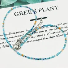 1pc Colorful Seed Bead Necklace For Girl - Royal Blue - View 1