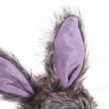 1pc Gray Rabbit Shaped Plush Pet Hat For Pet Dogs & Cats, Teddy Costume Accessory - Grey - View 3