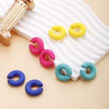 4 أزواج كفة اقراط للنساء مشبك أذن الى مثقوب آذان أقراط غضروف كبير جدا مكتنز اقراط مستدير مشبك أذن كليب على مثقوب