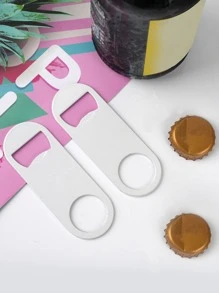 1pc Stainless Steel Bottle Opener - White - View 5