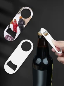 1pc Stainless Steel Bottle Opener - White - View 1