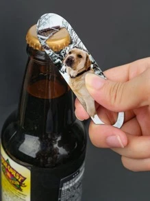 1pc Stainless Steel Bottle Opener - White - View 4