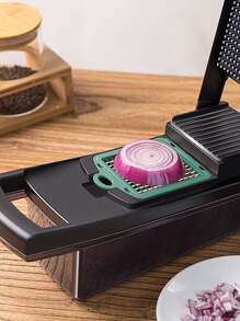 多功能蔬菜切割器切片器切丁器,廚房小工具 - 黑色 - 查看 2