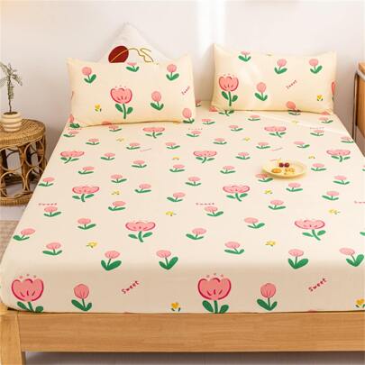 3 件套床上用品（1 床笠、2 个枕套、无填充物）、印花超柔软纤维床笠套装、床垫保护套、四季床罩套装、卧室装饰、可机洗、万圣节礼物