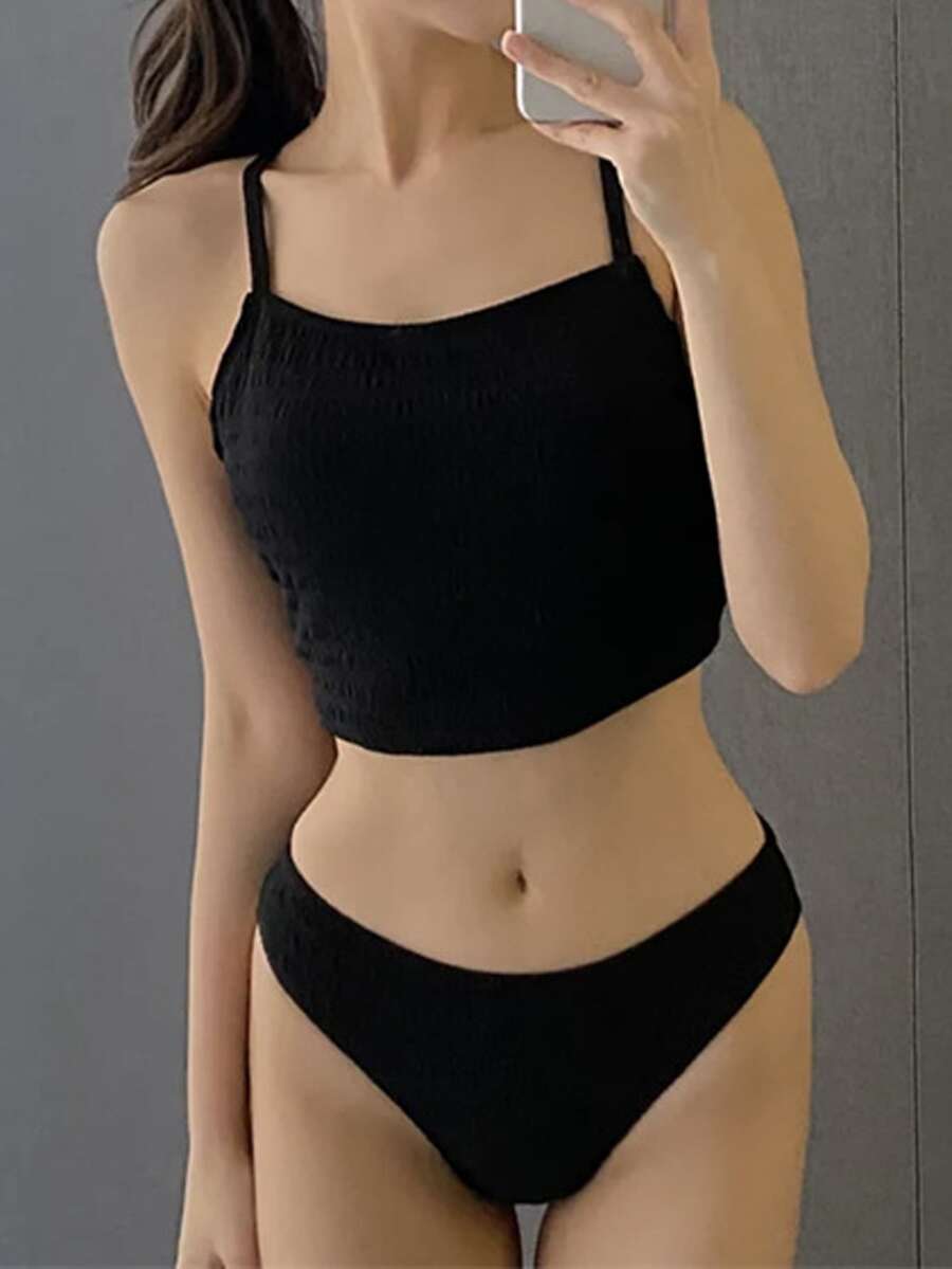 Bộ đồ bơi tankini hở lưng gợi cảm cho nữ mùa hè - màu đen - Xem 1