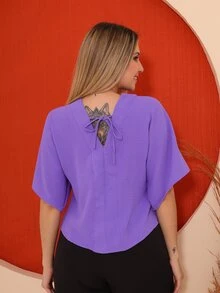 Women Tops - 紫丁香色 - 查看 2