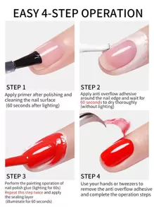 1 件裝 6 毫升指甲剝離液防溢膠邊緣乳膠膠帶快乾護膚保護指甲油清漆工具快速輕鬆去除凝膠指甲除油劑