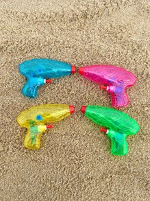 Set di 4 pistole ad acqua da 80ml per giocare all'aperto in estate, con gittata di 5-7 metri, pistole finte nere, giocattoli per bambini, in plastica