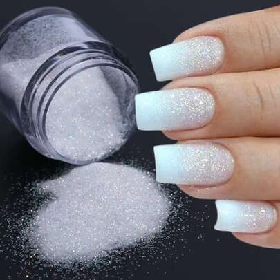 10ML Canned Winter Nail Art White Wool Wool Transparent Glitter Powder Sugar Powder DIY Nail Glitter Powder Nail Art Jewelry Nails