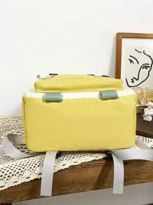 Classic basic backpack suitable for school bags, travel backpacks - Yellow - View 4