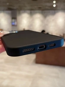 New Solid Color Large Hole Electroplated Metal Frame Phone Case Compatible With IPhone 17 Pro Max, Apple 13/16/17/17 Pro/17 Air, 11, X/XR, Anti-Drop Large Hole Protective Cover - Black - View 5