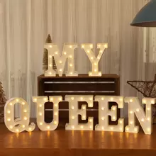 22cm White LED Marquee Alphabet Light Sign, Light Up Home Party Wedding Decoration AZ Letters, 0-9 Arabic Numerals - White - View 4