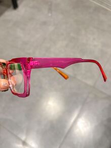 1pc Green&Purple Ombre Square Glasses Lady Decorative Eyewear Plastic Frame Personalized Fashionable Street Snap Clear Glasses Accessories Glasses Accessories For Women