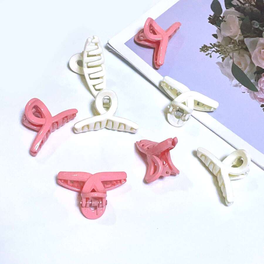 8pcs Women's Simple Solid Color All-match Hairpins, Suitable For Daily Use - Multicolor - View 1