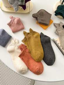 14 Pairs Women's Solid Color Cushioned No Show Athletic Fashion Short Socks With Arch Support - Multicolor - View 2