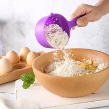 5入組塑膠測量杯子和勺子套裝,廚房烘焙測量工具帶香料湯匙 - 彩色 - 查看 3