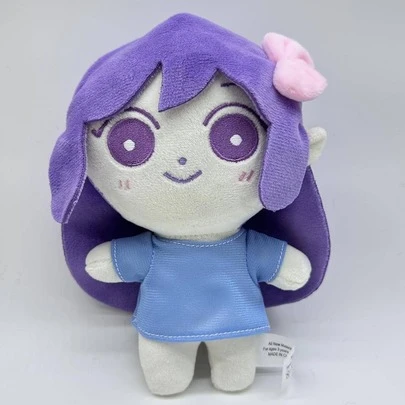 20公分高可愛的女孩膠滿娃娃，有紫色蝴蝶結，可當作節日或生日禮物，收藏精品