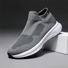 Galliano男士運動風格輕量透氣緩震針織步行鞋 - 灰色 - 查看 5