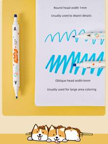 1 Set 12 Bolígrafos De Marcadores De Colores - Blanco - Ver 3