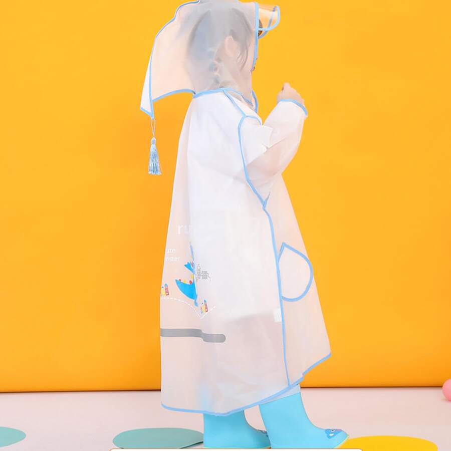 Poncho Impermeable Capa Lluvia Niño Colegio Kinder Escuela - Azul - Ver 1