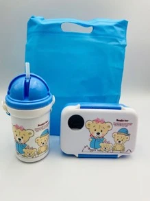 LONCHERA ECOLÓGICA CON BOTELLA Y BOLSA - Azul - Ver 1