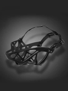 Supet 1pc Breathable Anti-bite Reflective Wire Mesh Dog Muzzle For Outdoor Activities - Black - View 3